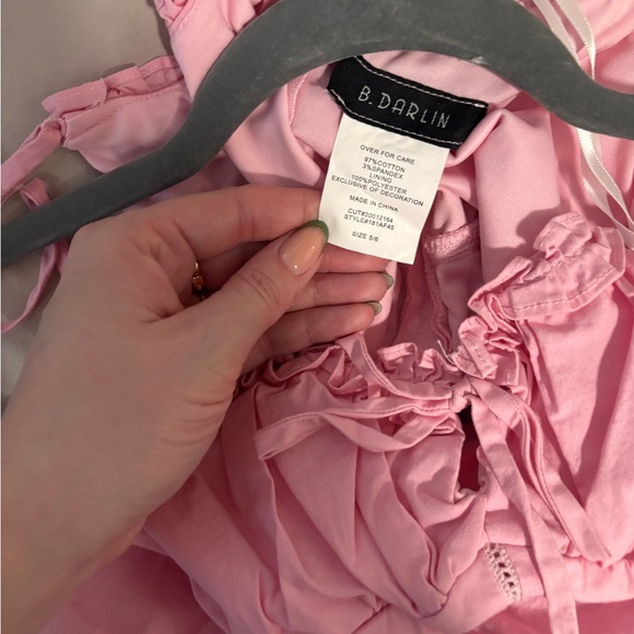 Pink Ruffled Spaghetti Strap Dress - Picture 3 of 3